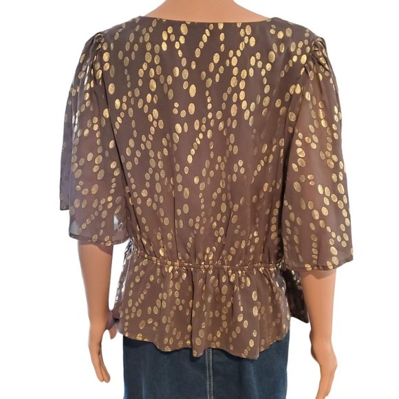 NWT Modcloth Celebrating Progress Peplum Wrap Top 1X New Year Top - Picture 2 of 11